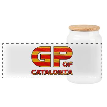 catalonia_gp - Panorama Keksdose mit Holzdeckel - Weiß - Vorne