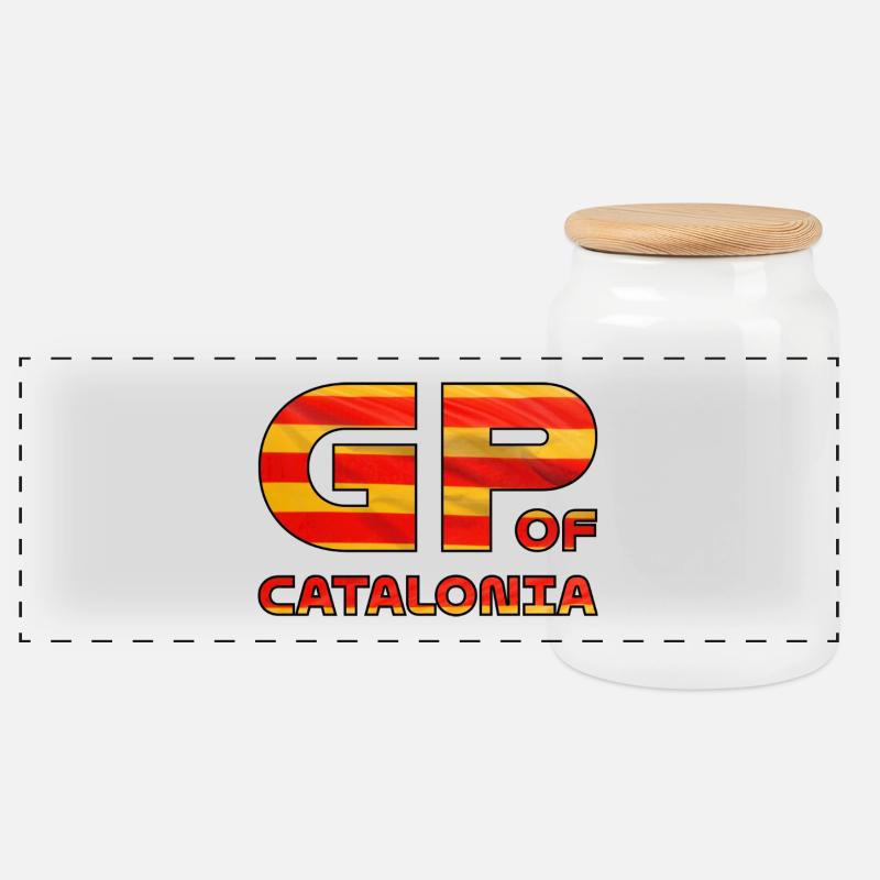 catalonia_gp - Panoramic Cookie Jar with Wooden Lid - white