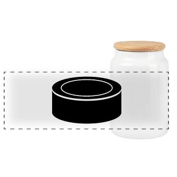 Hockey Puck - Panoramic Cookie Jar with Wooden Lid - white - Front