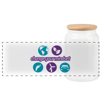 Change_your_mindset - Panoramic Cookie Jar with Wooden Lid - white - Front