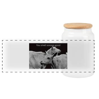 You smell so good - Panoramic Cookie Jar with Wooden Lid - white - Front