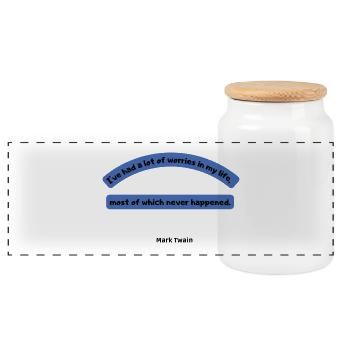 Citation drôle Mark Twain - Boîte à biscuits avec couvercle en bois - blanc - Devant