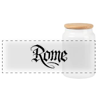 Rome - Panorama Keksdose mit Holzdeckel - Weiß - Vorne