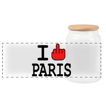 i ficken paris - Panorama Keksdose mit Holzdeckel - Weiß - Vorne