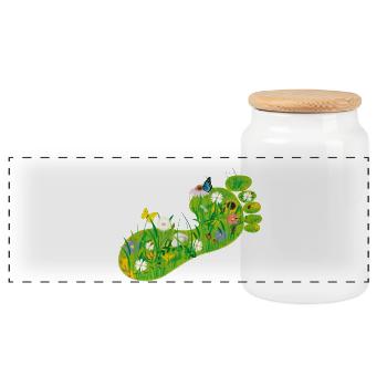 ecological Footprint - Panoramic Cookie Jar with Wooden Lid - white - Front