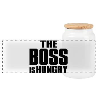 funny quote - Panoramic Cookie Jar with Wooden Lid - white - Front