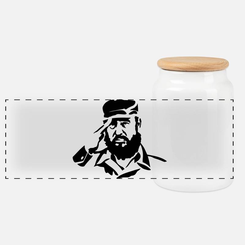 Fidel Alejandro Castro Ruz - Panorama Keksdose mit Holzdeckel - Weiß