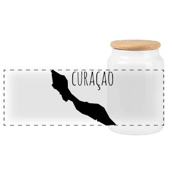 Curacao - Panorama Keksdose mit Holzdeckel - Weiß - Vorne