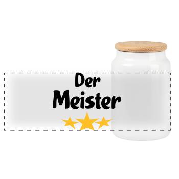 Des cadeaux amusants pour le patron - Boîte à biscuits avec couvercle en bois - blanc - Devant