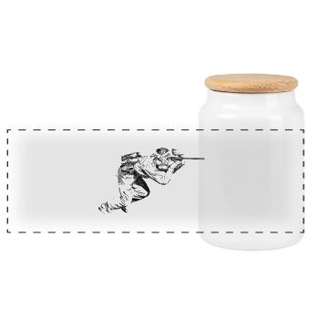 paintball - Boîte à biscuits avec couvercle en bois - blanc - Devant