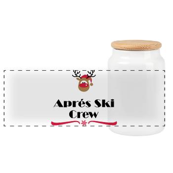 Christmas - Panoramic Cookie Jar with Wooden Lid - white - Front