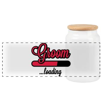 Groom loading | Stag Night - Panoramic Cookie Jar with Wooden Lid - white - Front