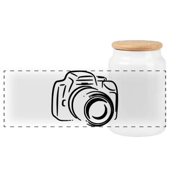 Foto-Reflex - Panorama Keksdose mit Holzdeckel - Weiß - Vorne