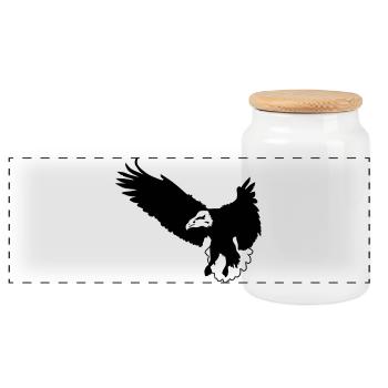 adler - Panoramic Cookie Jar with Wooden Lid - white - Front