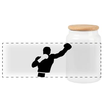 Boxer - Panorama Keksdose mit Holzdeckel - Weiß - Vorne