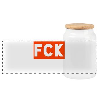 Fuck Nazis - Boîte à biscuits avec couvercle en bois - blanc - Devant