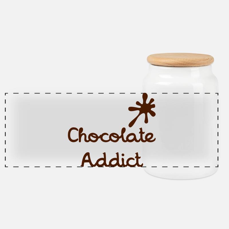 Chocolate Addict - Panorama Keksdose mit Holzdeckel - Weiß