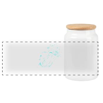 motorcycle - Panoramic Cookie Jar with Wooden Lid - white - Front