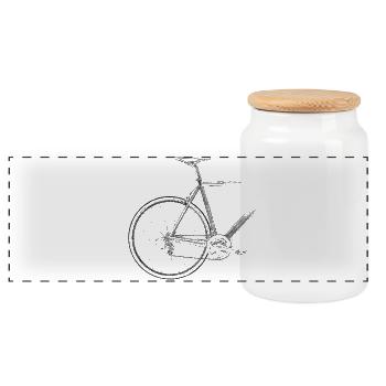 vélo de course - Boîte à biscuits avec couvercle en bois - blanc - Devant