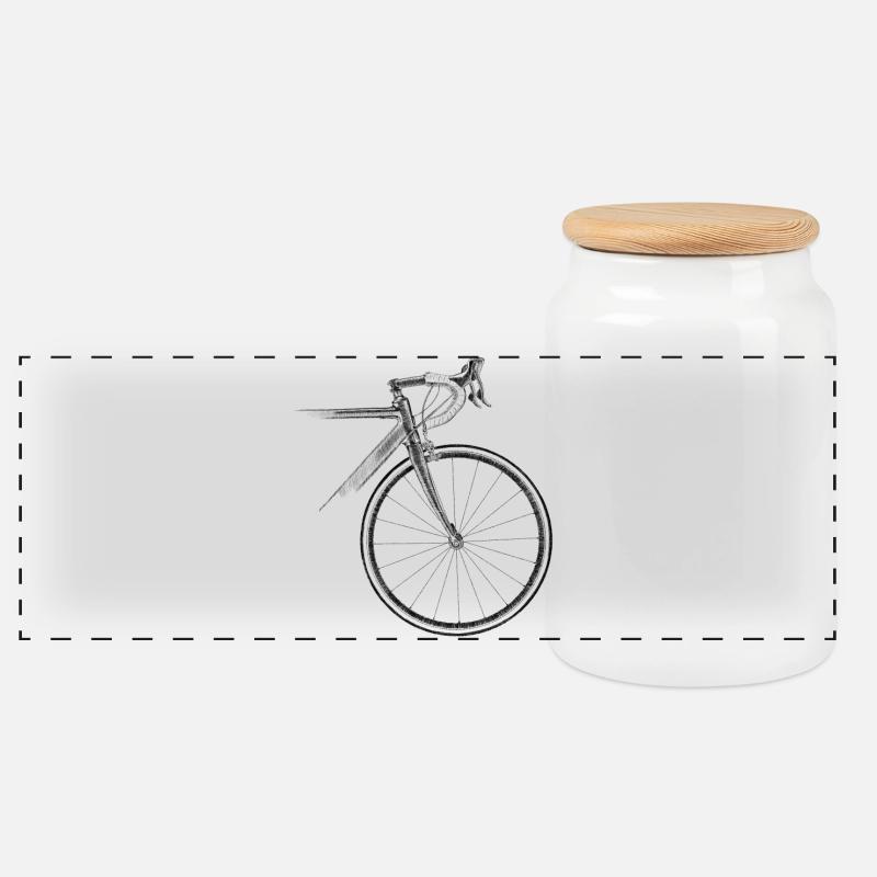 Rennrad - Panorama Keksdose mit Holzdeckel - Weiß