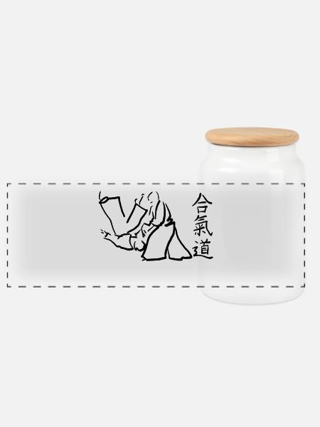 aikido - Panorama Keksdose mit Holzdeckel - Weiß
