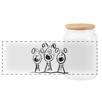 Meilleurs amis - Chien - Chiens - Comique - Boîte à biscuits avec couvercle en bois - blanc - Devant