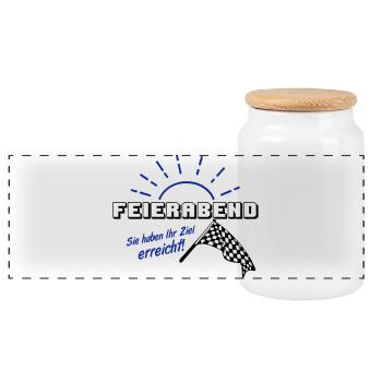 Fun Party Spruch Statement Shirt Feierabend (25) - Panorama Keksdose mit Holzdeckel - Weiß - Vorne