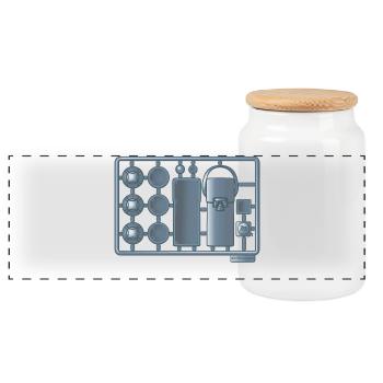 Le petit kit du joueur de pétanque - Boîte à biscuits avec couvercle en bois - blanc - Devant