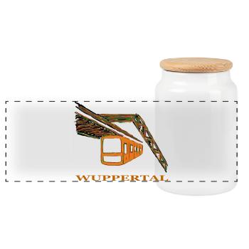 Trains à lévitation - Boîte à biscuits avec couvercle en bois - blanc - Devant