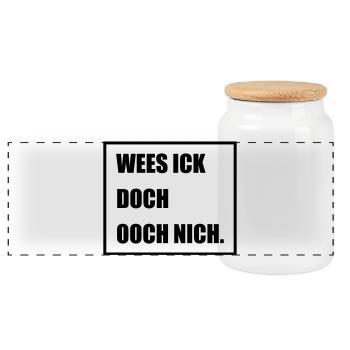 Wees Ick doch Ooch nich - Berlinern Lustig - Panorama Keksdose mit Holzdeckel - Weiß - Vorne