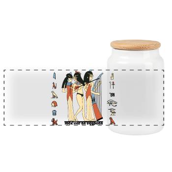 Rock Like An Egyptian - Panorama Keksdose mit Holzdeckel - Weiß - Vorne