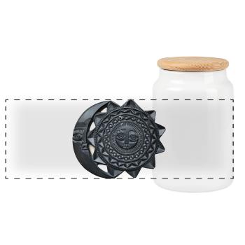 Sun and Moon of the Inca - Panoramic Cookie Jar with Wooden Lid - white - Front