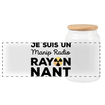 Je suis un manip radio rayonnant Humour Radiologie - Boîte à biscuits avec couvercle en bois - blanc - Devant