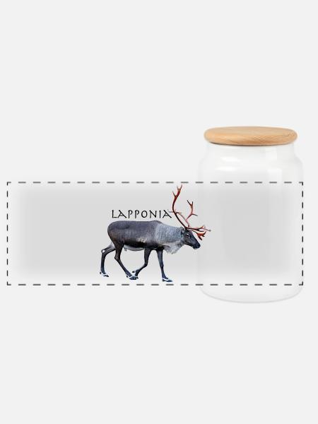 Lapponia - Panoramic Cookie Jar with Wooden Lid - white