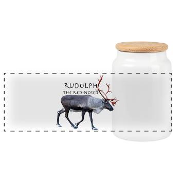 Rudolph - Panorama Keksdose mit Holzdeckel - Weiß - Vorne