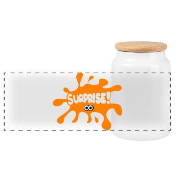 Surprise! - Panoramic Cookie Jar with Wooden Lid - white - Front