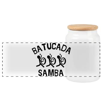 batucada, samba, carnaval, rio - Boîte à biscuits avec couvercle en bois - blanc - Devant