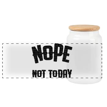 Nope not today - Panorama Keksdose mit Holzdeckel - Weiß - Vorne