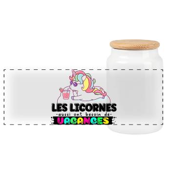 Les Licornes aussi ont besoin de Vacances - Boîte à biscuits avec couvercle en bois - blanc - Devant