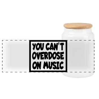 Vous ne pouvez pas faire d’overdose de musique* - Boîte à biscuits avec couvercle en bois - blanc - Devant