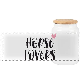 Horse Lovers Pferde Reiten Geschenk - Panorama Keksdose mit Holzdeckel - Weiß - Vorne
