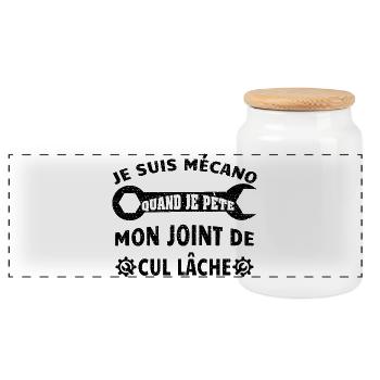 je suis mécano cadeau humour mécanicien drôle - Boîte à biscuits avec couvercle en bois - blanc - Devant