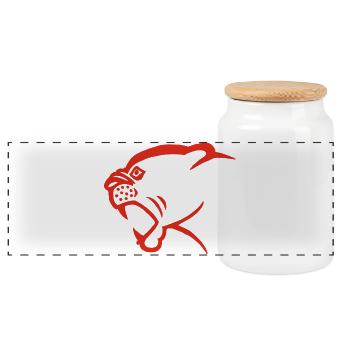 Tête de panthère rouge - Boîte à biscuits avec couvercle en bois - blanc - Devant