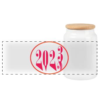 2022 2023 - Panorama Keksdose mit Holzdeckel - Weiß - Vorne