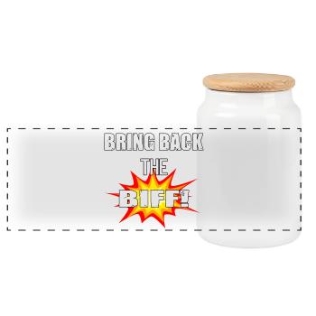 Rugby Biff - Boîte à biscuits avec couvercle en bois - blanc - Devant