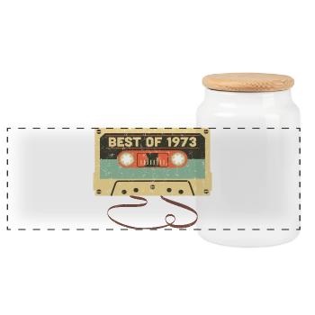 Best of 1973 50. Geburtstag Fantastisch 50 Jahre alt - Panorama Keksdose mit Holzdeckel - Weiß - Vorne