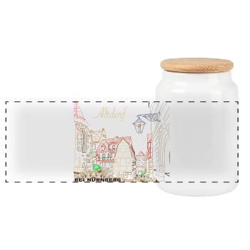 Altdorf près de Nuremberg, colombage, Bavière - Boîte à biscuits avec couvercle en bois - blanc - Devant