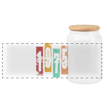 1975 Vintage Retro Birthday - Boîte à biscuits avec couvercle en bois - blanc - Devant