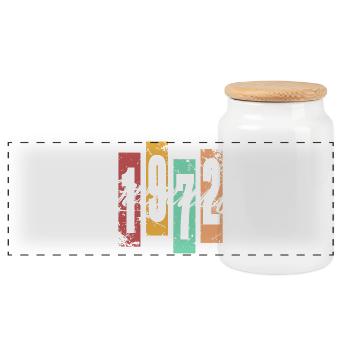 1972 Vintage Retro Birthday - Boîte à biscuits avec couvercle en bois - blanc - Devant