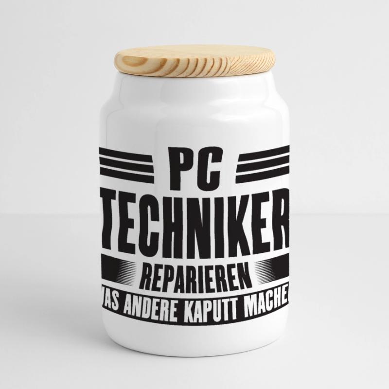 Service Technician Support Solution Devis Service PC Boîte à biscuits avec couvercle en bois